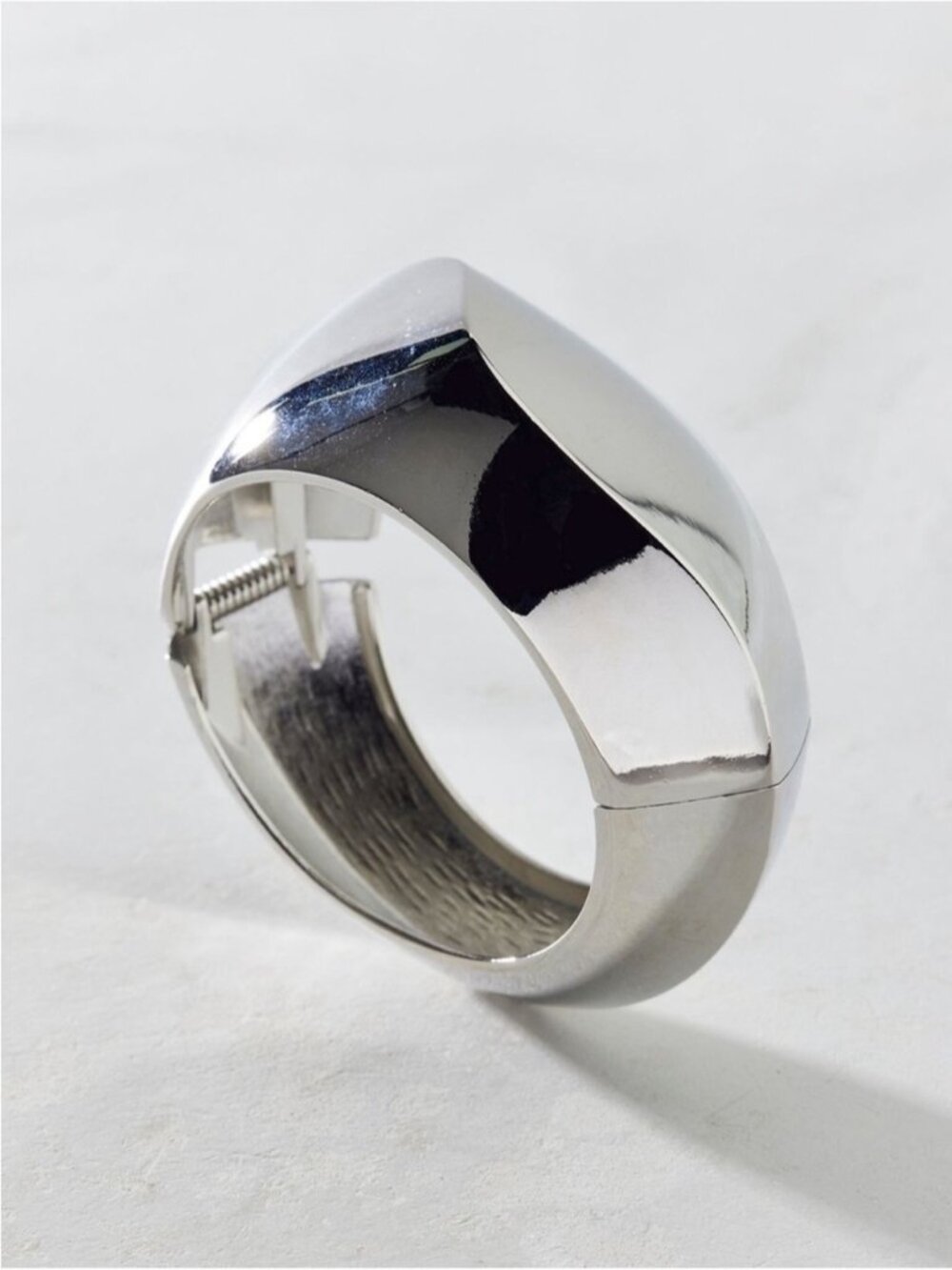 New! Silver Geometric Abstract Bangle Bracelet